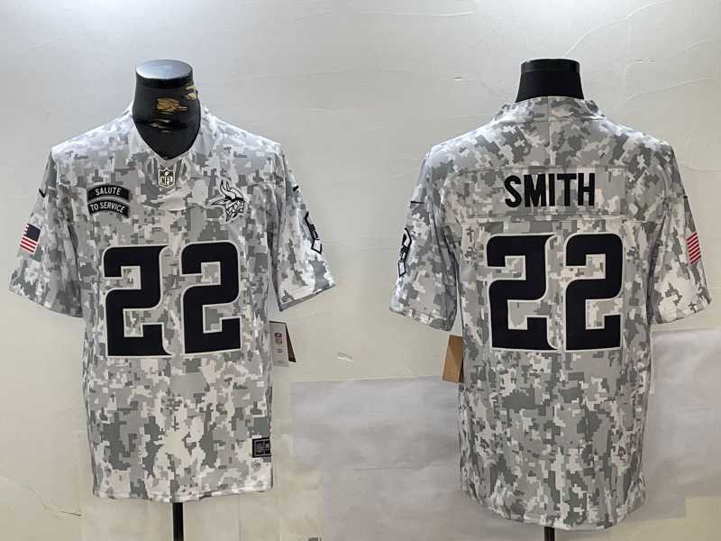 Men%27s Minnesota Vikings #22 Harrison Smith Arctic Camo 2024 FUSE Salute to Service Limited Stitched Jersey Dzhi